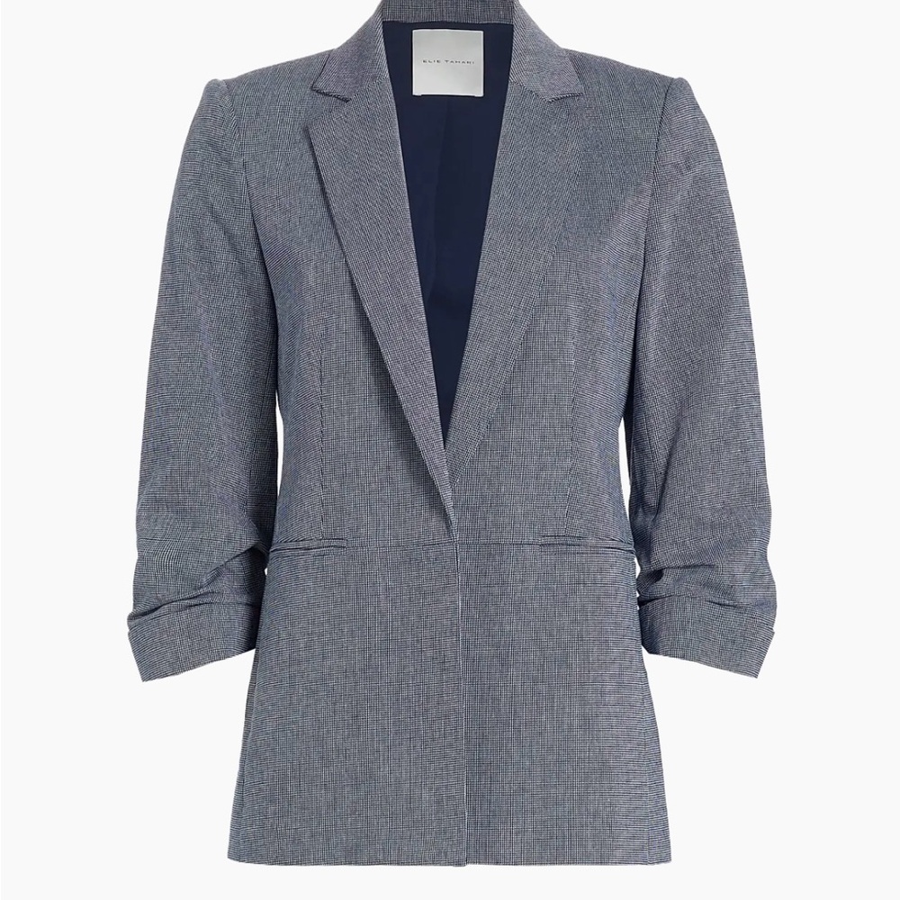 Elie Tahari The Saige Cotton Blazer,Size 10,Chic Careerwear Office Casual Preppy
